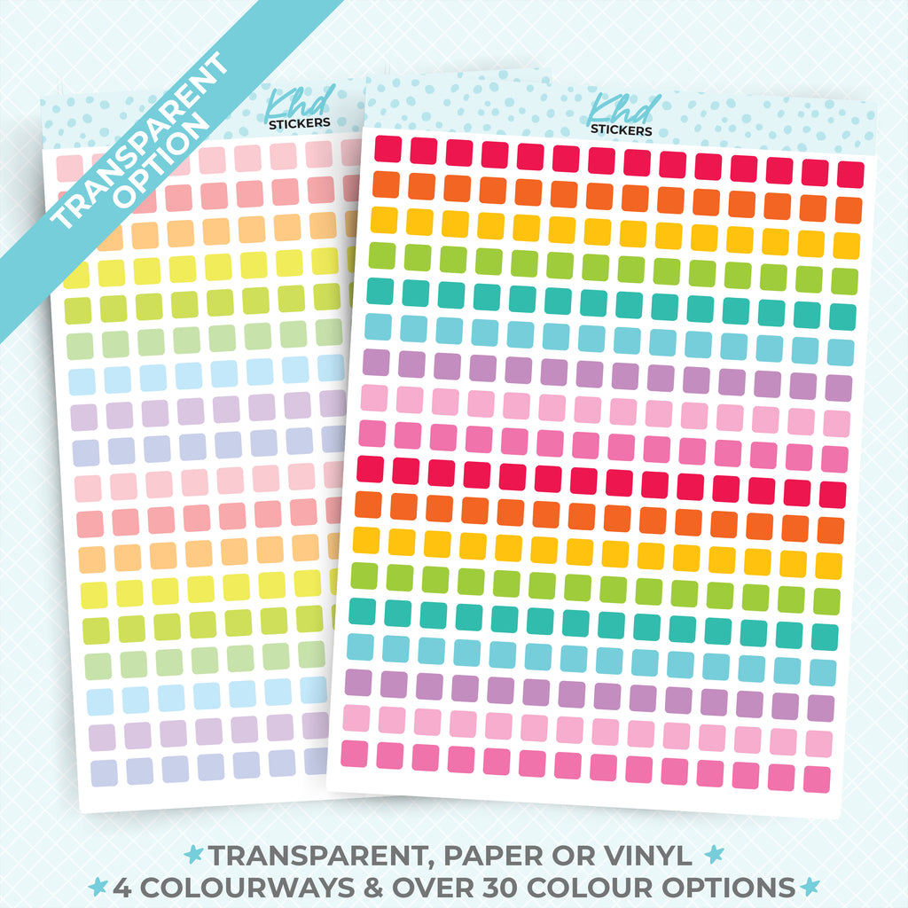 Squares Planner Stickers Transparent