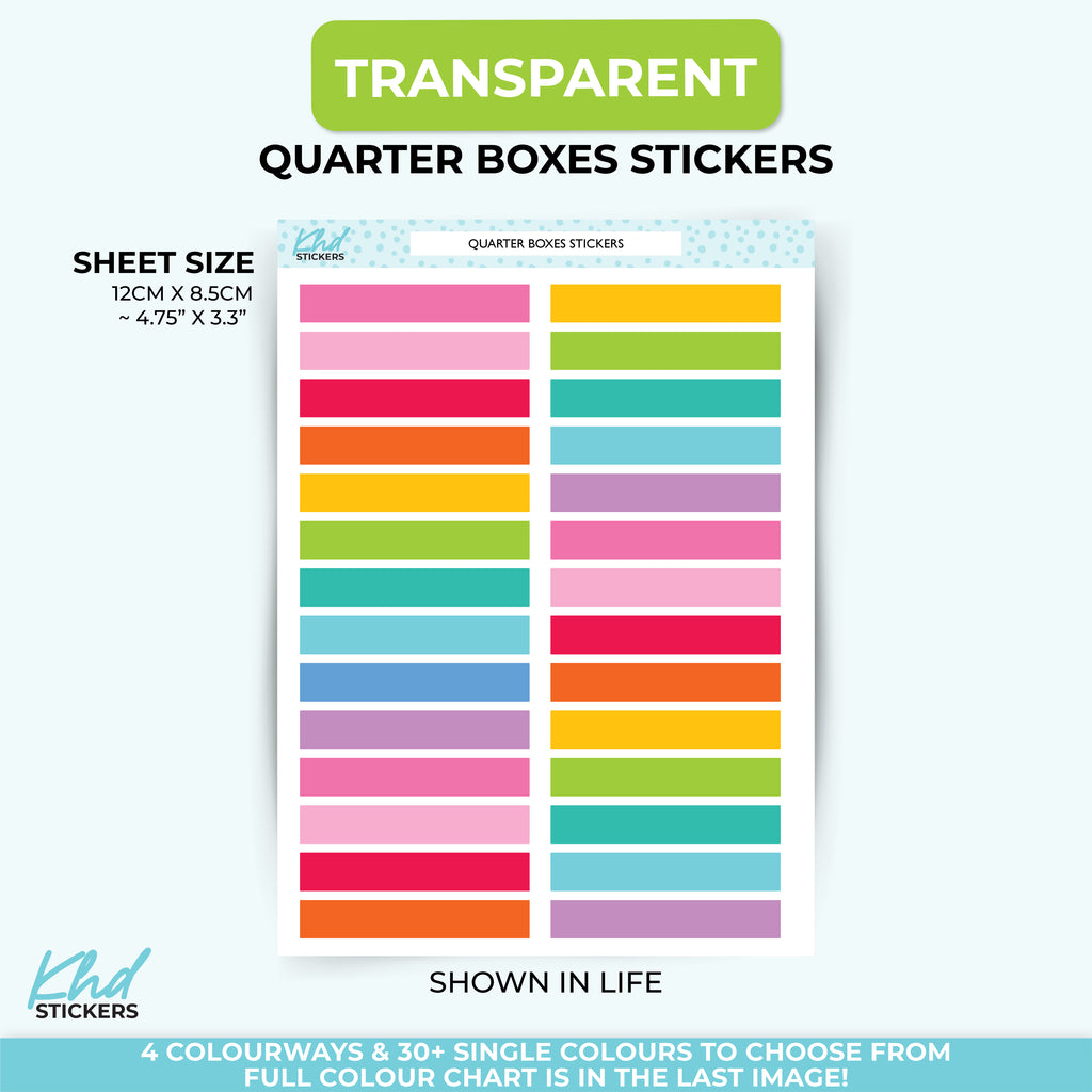Transparent Planner Strips – Clear 3.8cm x 0.6cm Rectangles LIFE