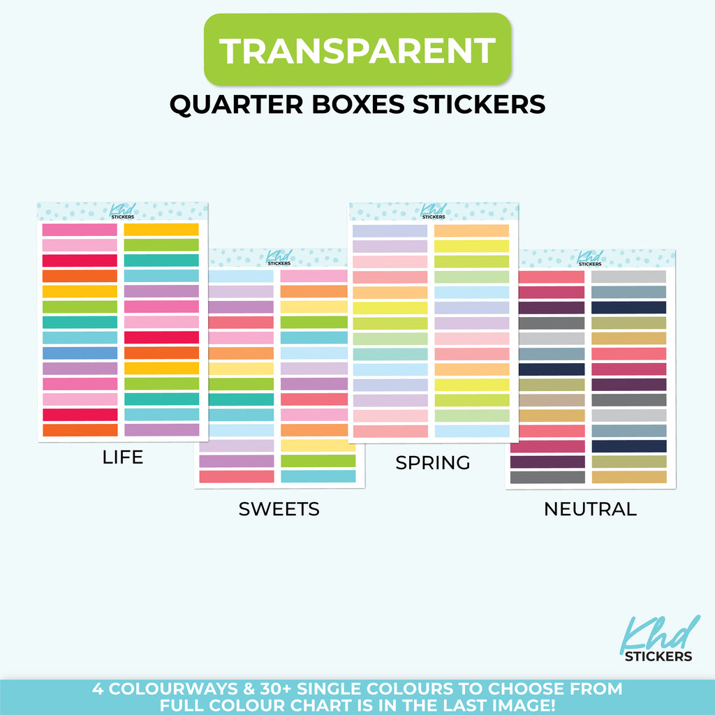 Transparent Planner Strips – Clear 3.8cm x 0.6cm Rectangles LIFE