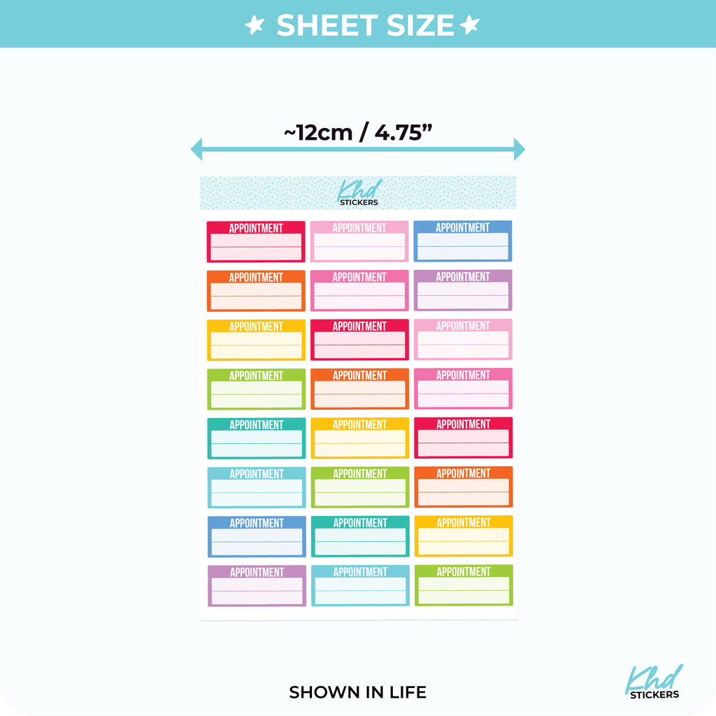 Appointment Planner Stickers Vinyl - Removable