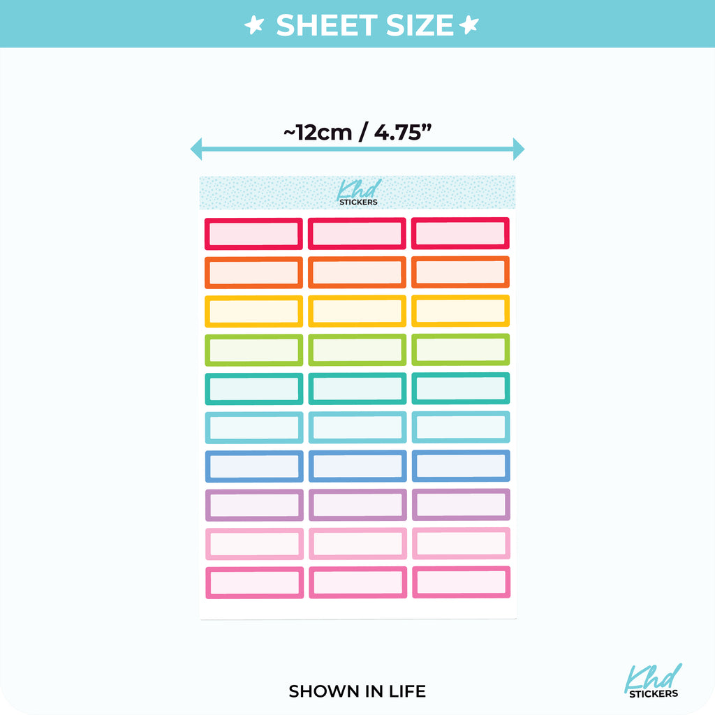 Quarter Box Stickers Vinyl - Removable