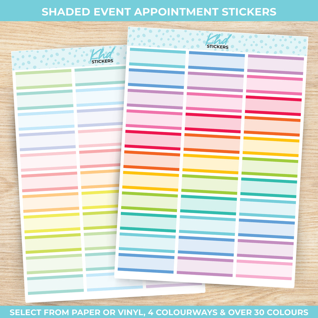 Shaded Event Appointment Stickers Vinyl - Removable