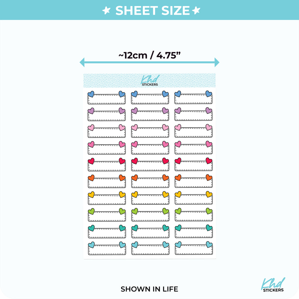 Double Hearts Appointment Stickers Vinyl - Removable