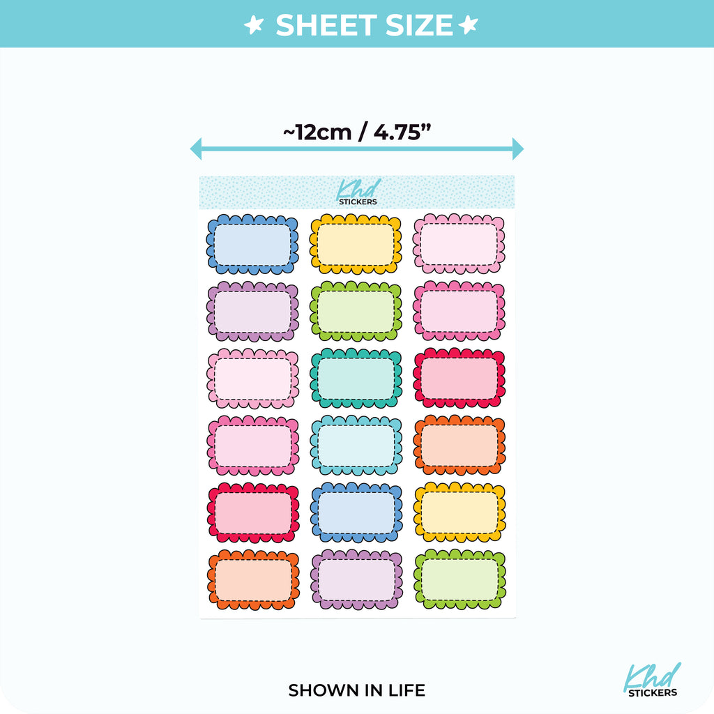 Doodle Box Rectangle Appointment Stickers Vinyl - Removable