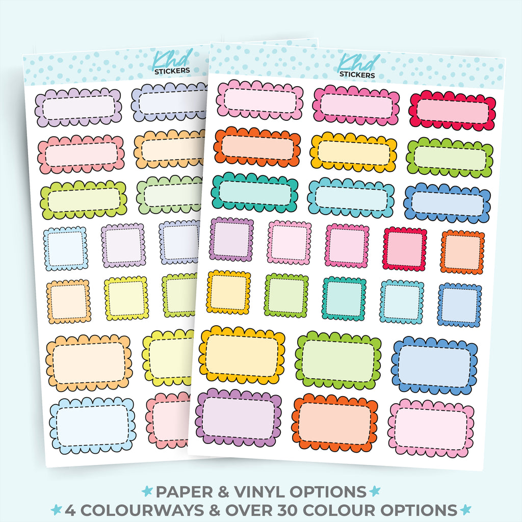 Mixed Doodle Box Appointment Stickers Vinyl - Removable / Wine