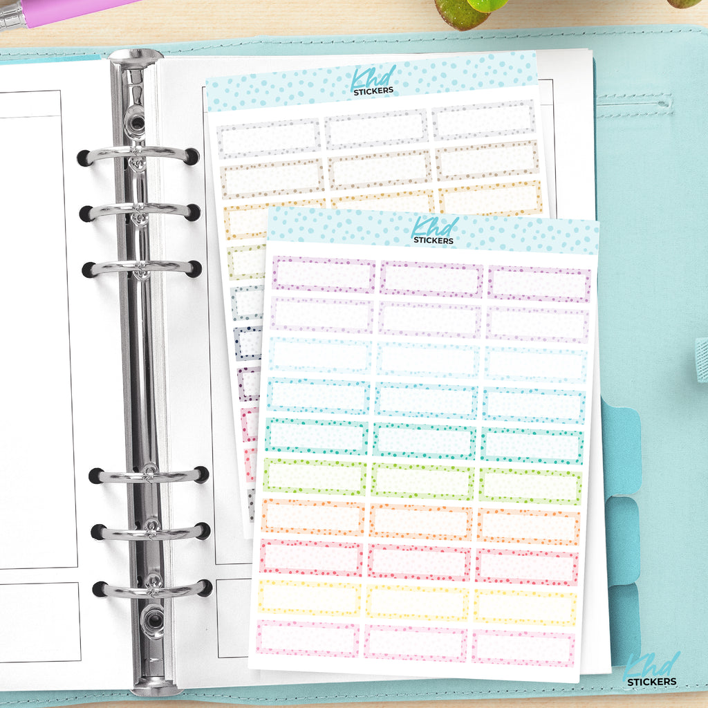 Appointment Quarter Box Planner Stickers with doodle polka dots Vinyl - Removable