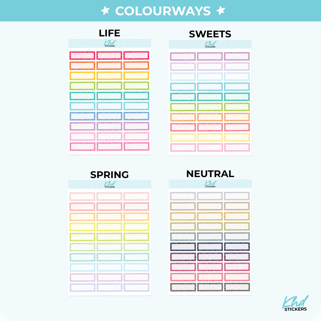 Appointment Quarter Box Planner Stickers with cross hatch pattern Vinyl - Removable