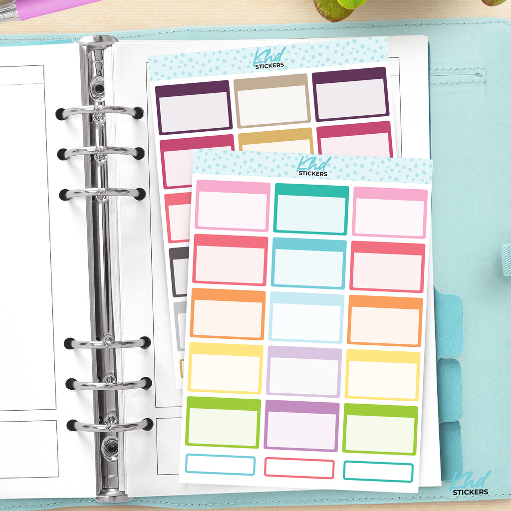 Half Box Planner Stickers Vinyl - Removable / Wine