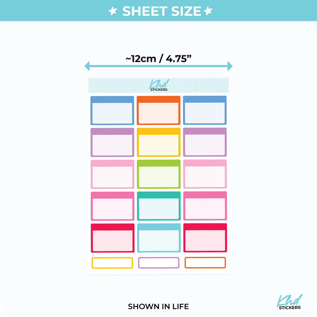 Half Box Planner Stickers Vinyl - Removable