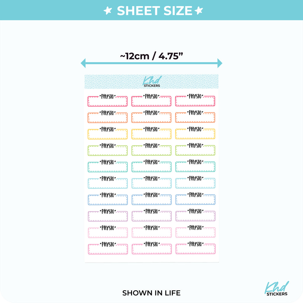 Physio Boxes Stickers Vinyl - Removable