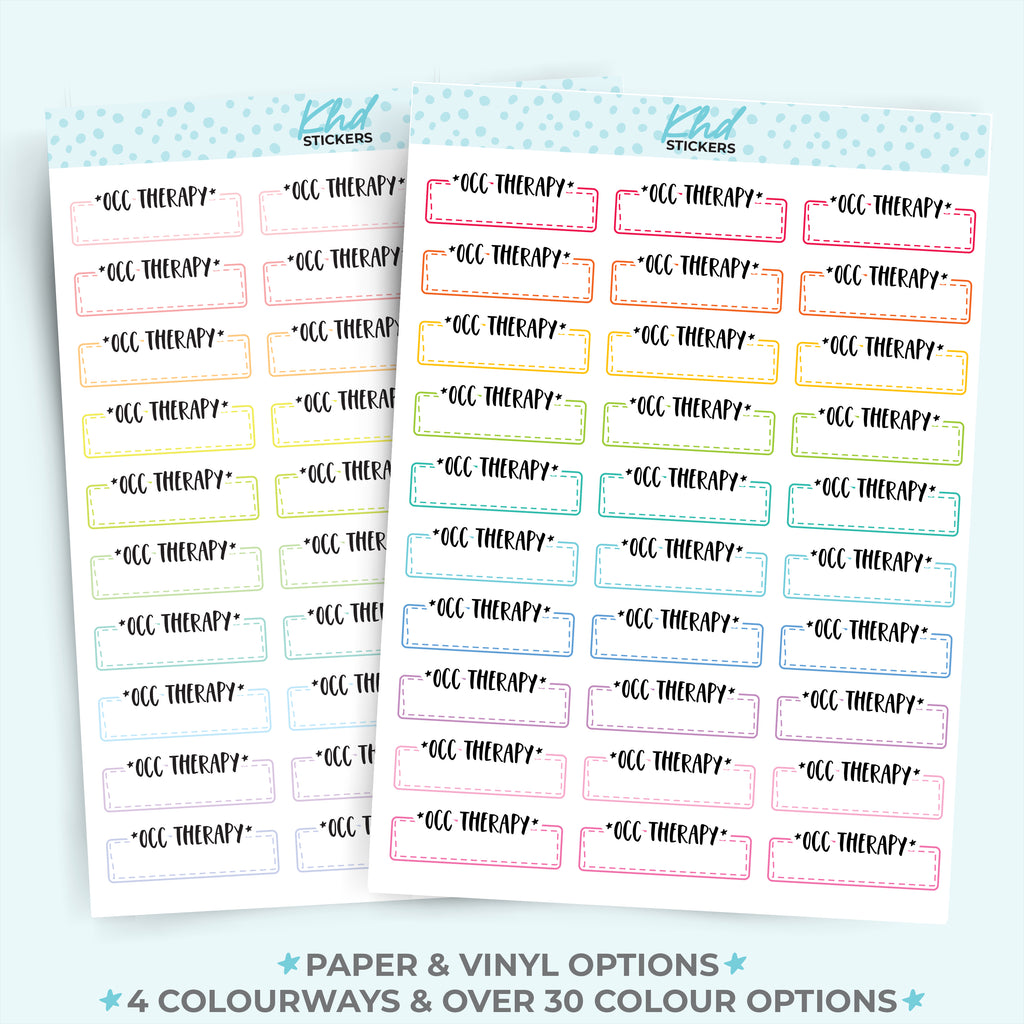 Occupational Therapy Boxes Stickers Vinyl - Removable / Wine