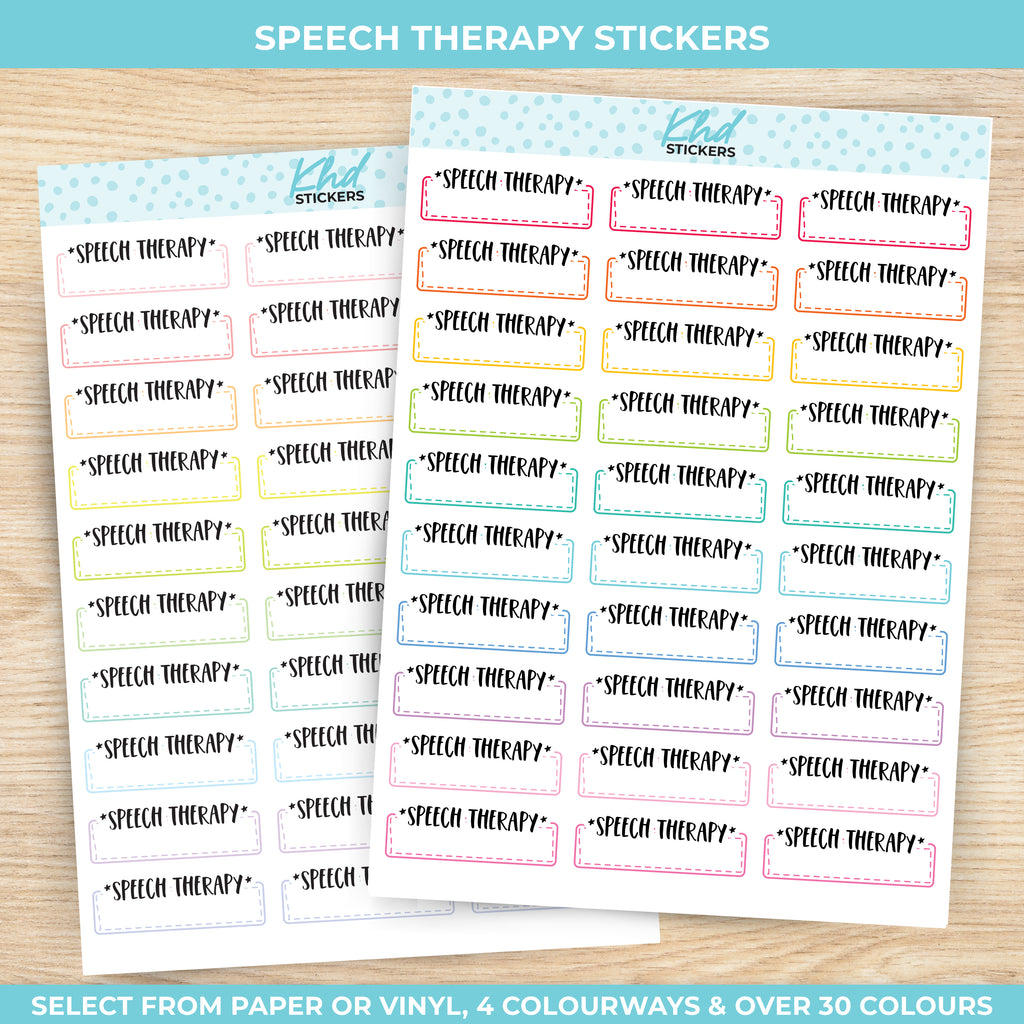 Speech Therapy Stickers Vinyl - Removable