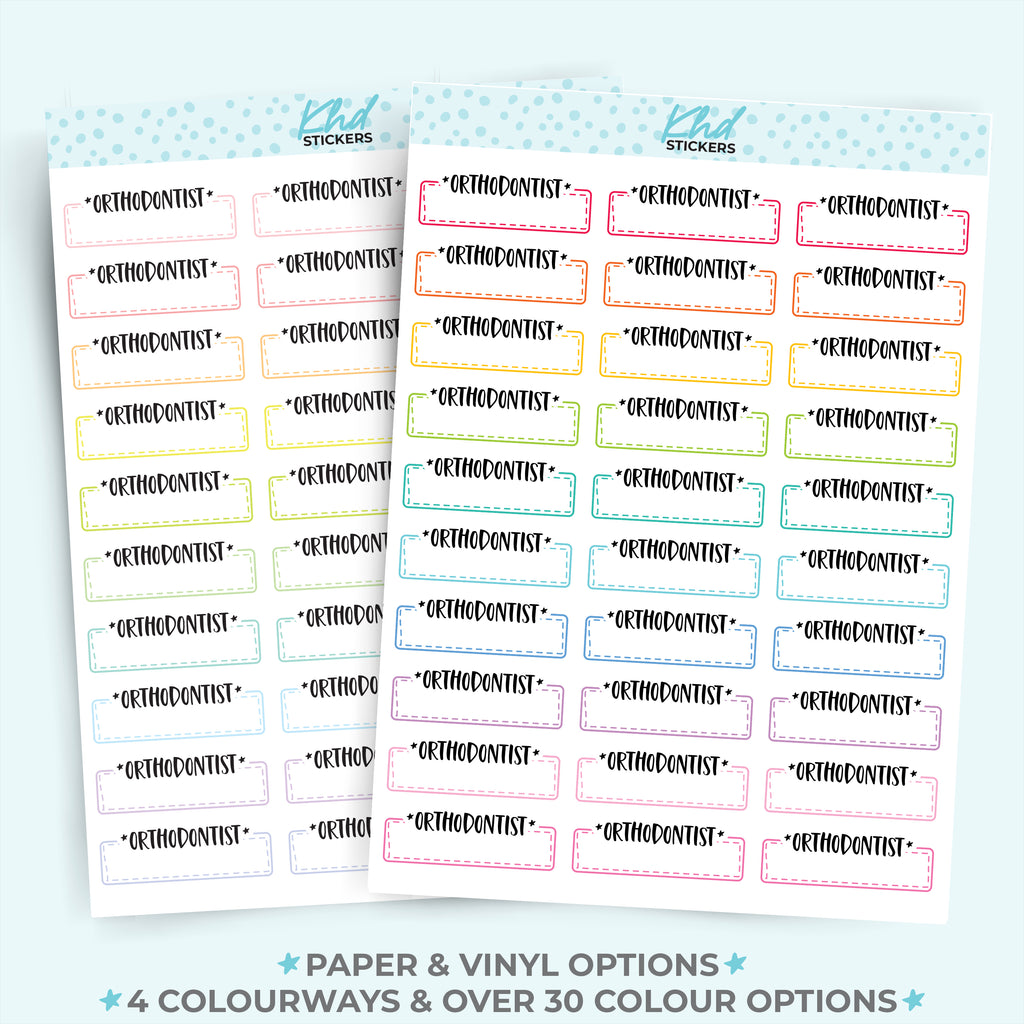 Orthodontist Stickers Vinyl - Removable / Wine