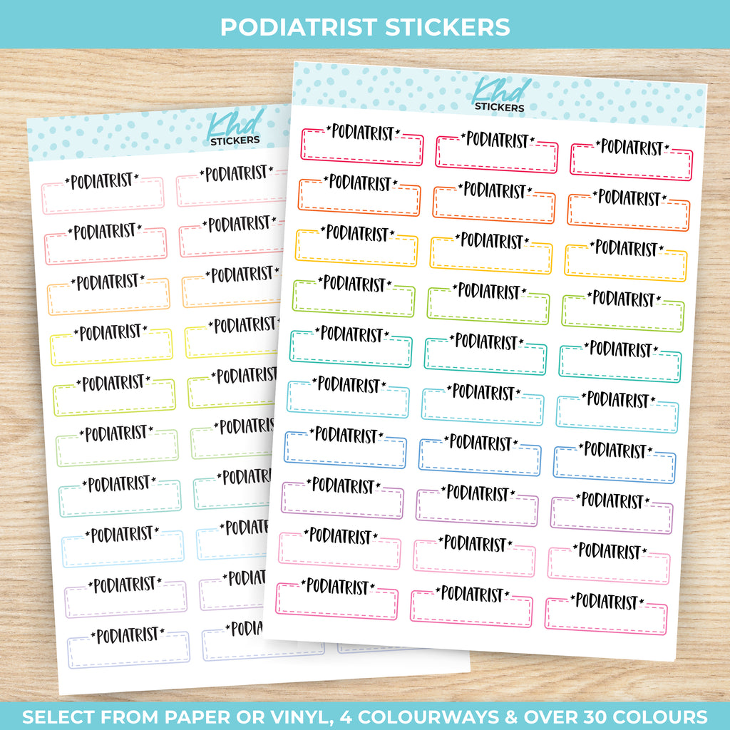 Podiatrist Stickers Vinyl - Removable