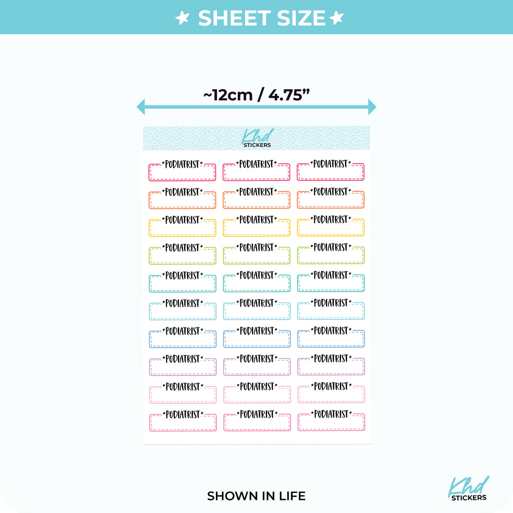 Podiatrist Stickers Vinyl - Removable