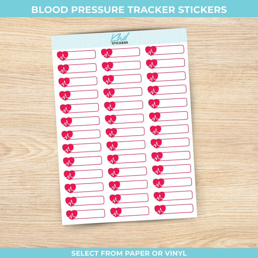 Blood Pressure Stickers Vinyl - Removable