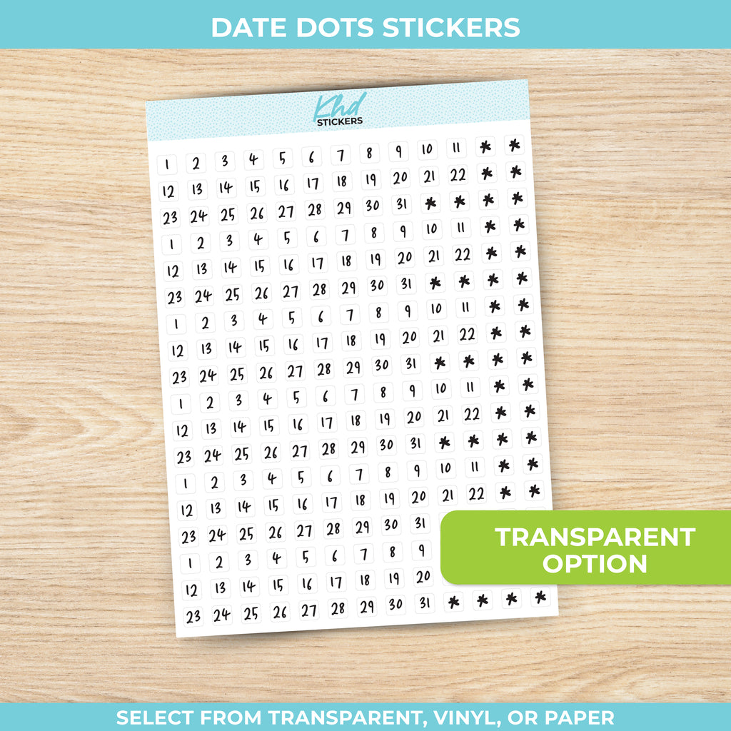 Date Dot Squares Removable vinyl