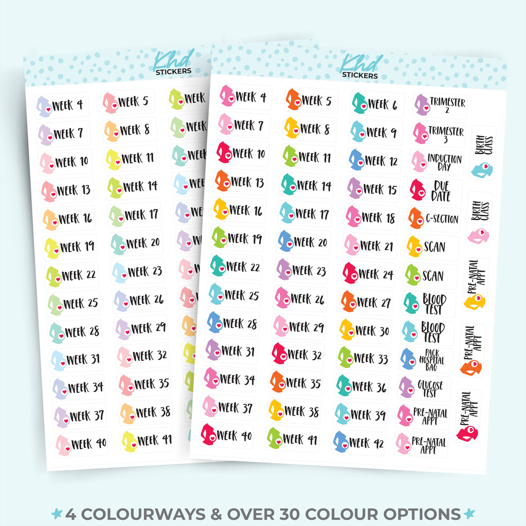 Pregnancy Week Planner Stickers