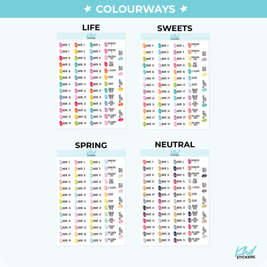 Pregnancy Week Planner Stickers