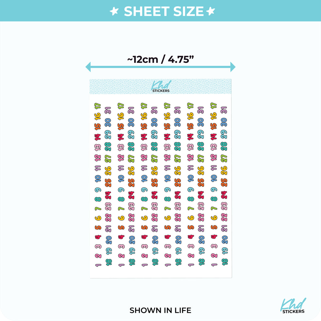 Date Dots - Bubble Numbers