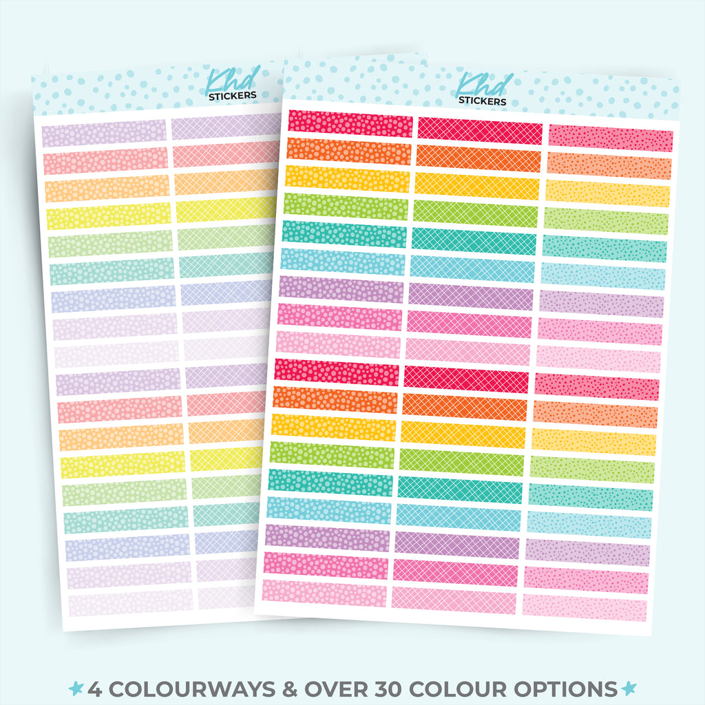 Divider Stickers - Fun Patterns Borders and Dividers for 1.5" 38mm planner columns Wine