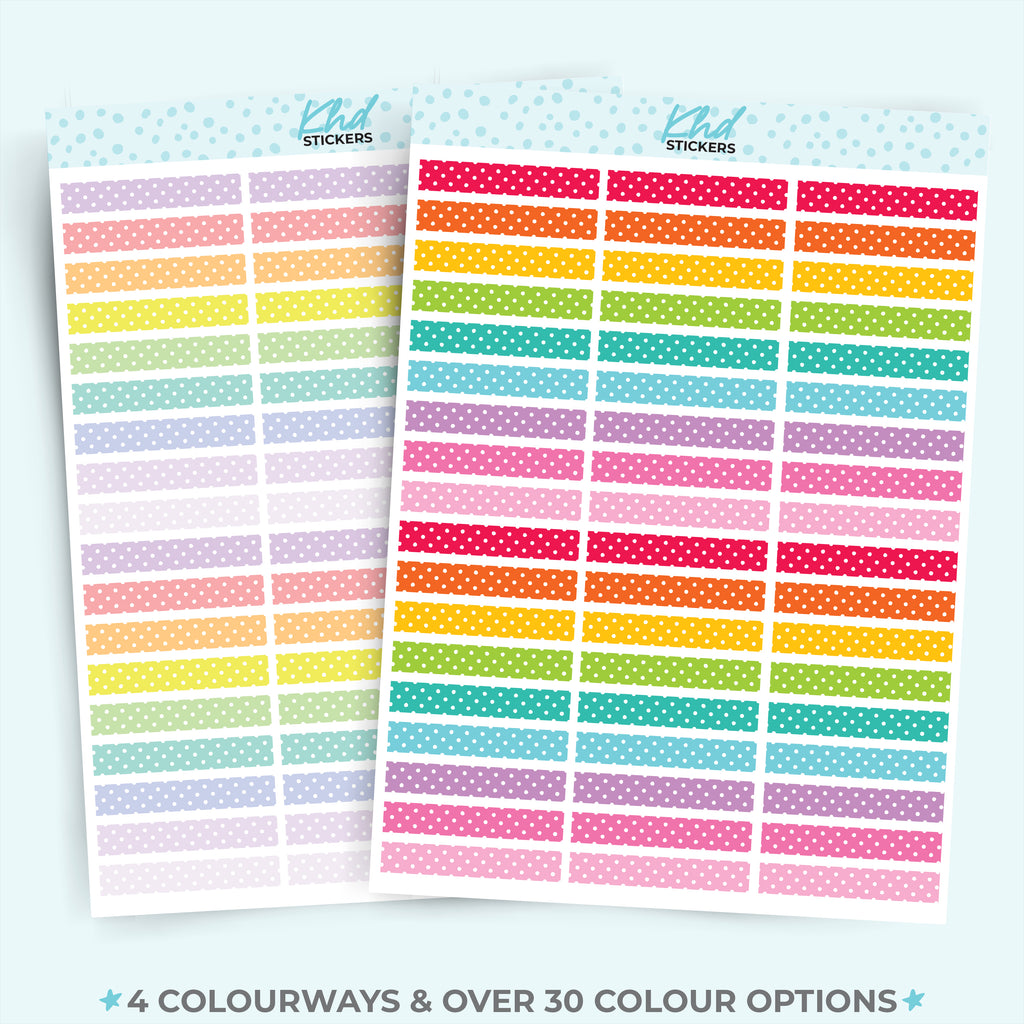 Divider Stickers - Polka Dot Borders and Dividers for 1.5" 38mm planner columns Wine