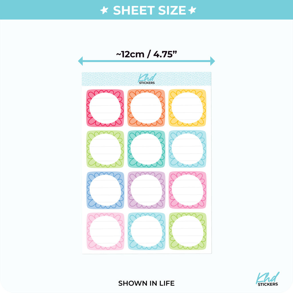 Doodle Squares Appointment Stickers Vinyl - Removable