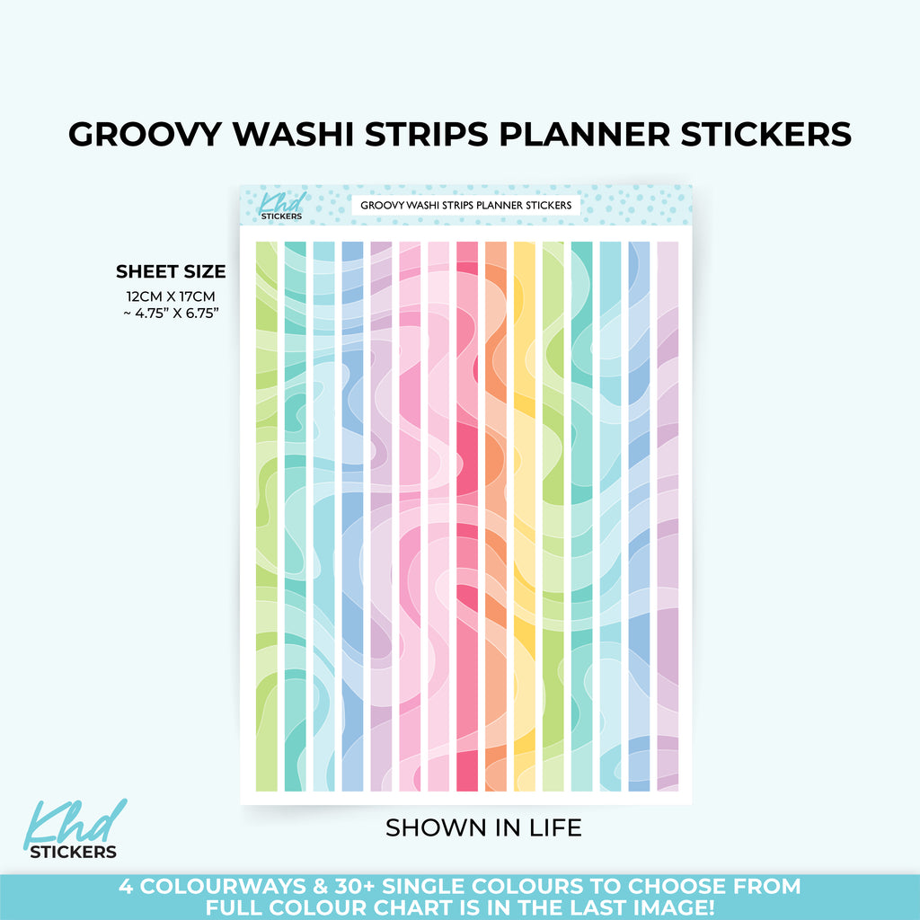 Thin Swirl Washi Strip Stickers LIFE