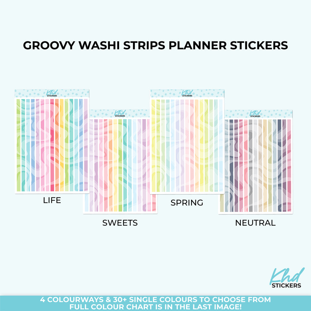 Thin Swirl Washi Strip Stickers LIFE