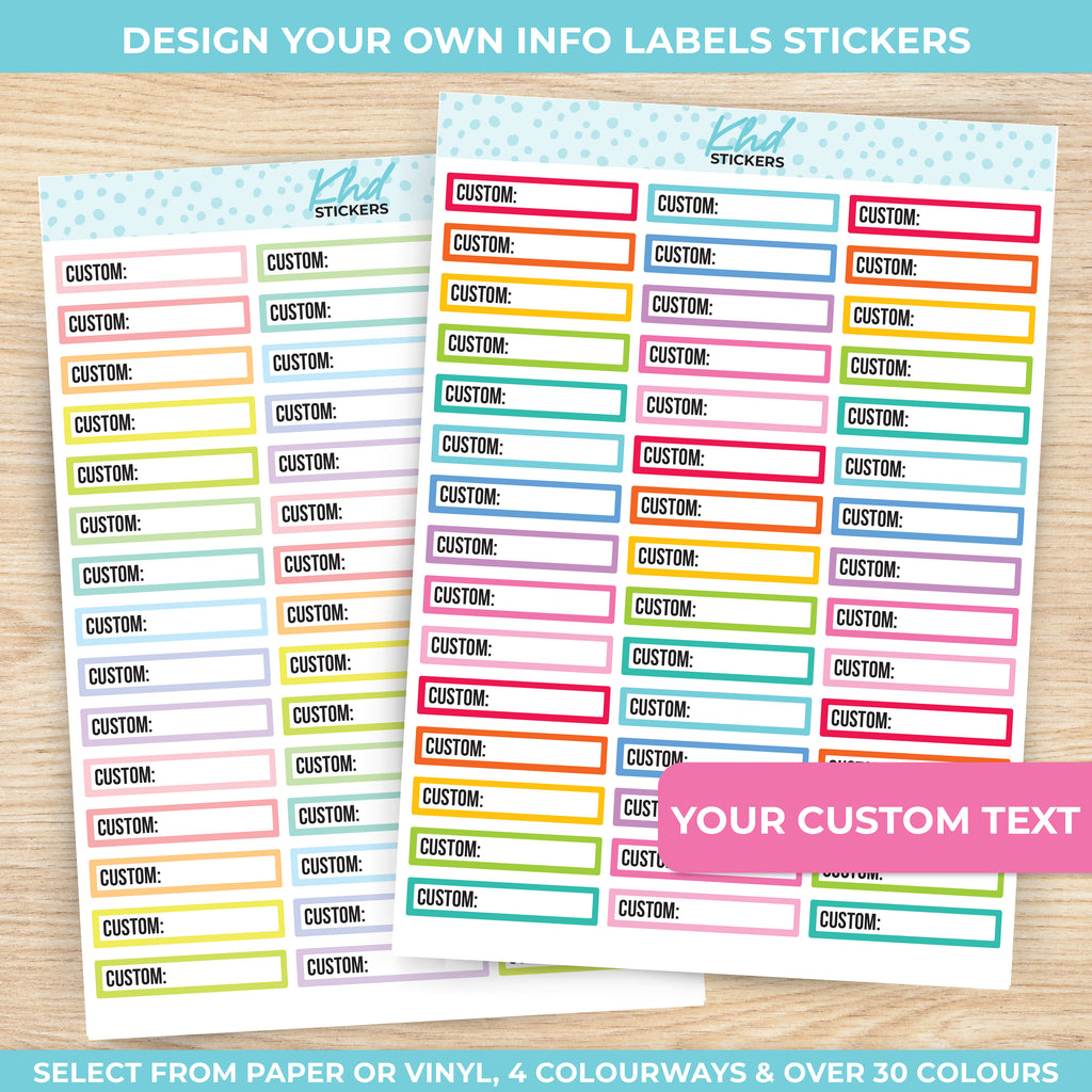 Design Your Own Labels Vinyl - Removable