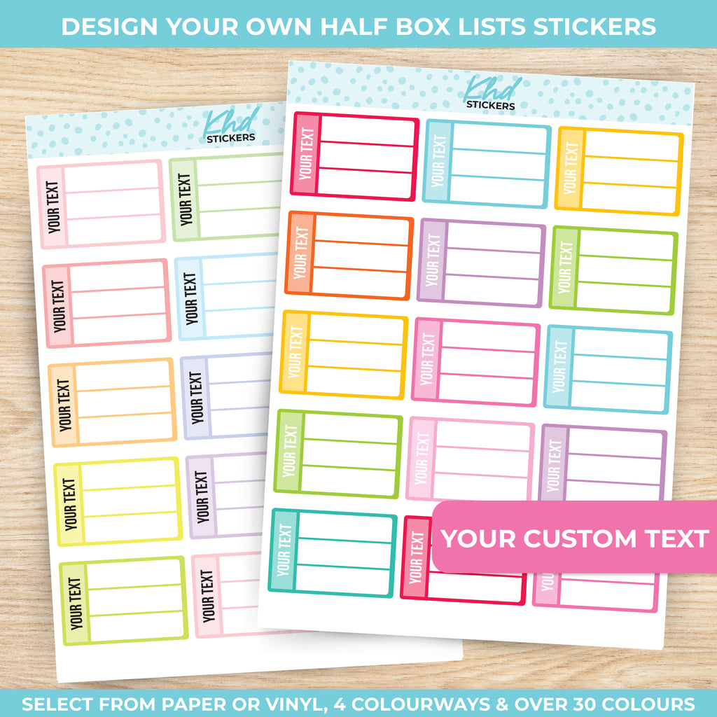 Design Your Own Lists Stickers Vinyl - Removable