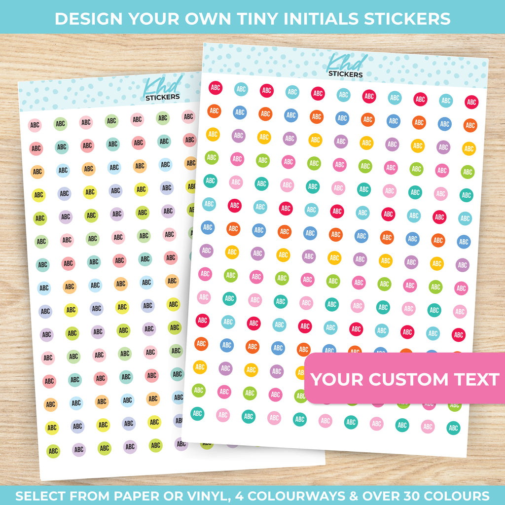 Design Your Own Tiny Initial Stickers