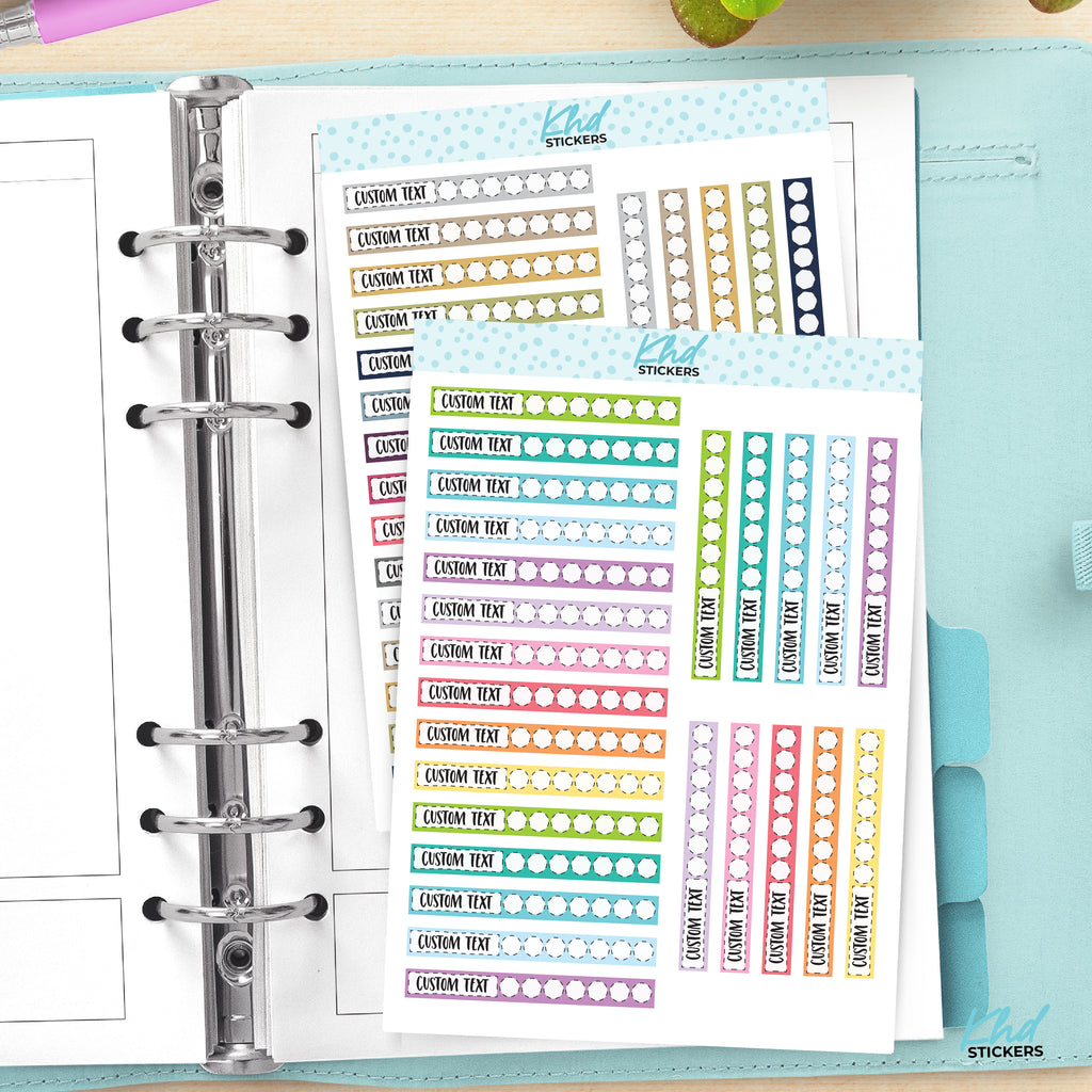 Design Your Own Custom Habit Tracker Boxes sized for Hobonichi Weeks Vinyl - Removable