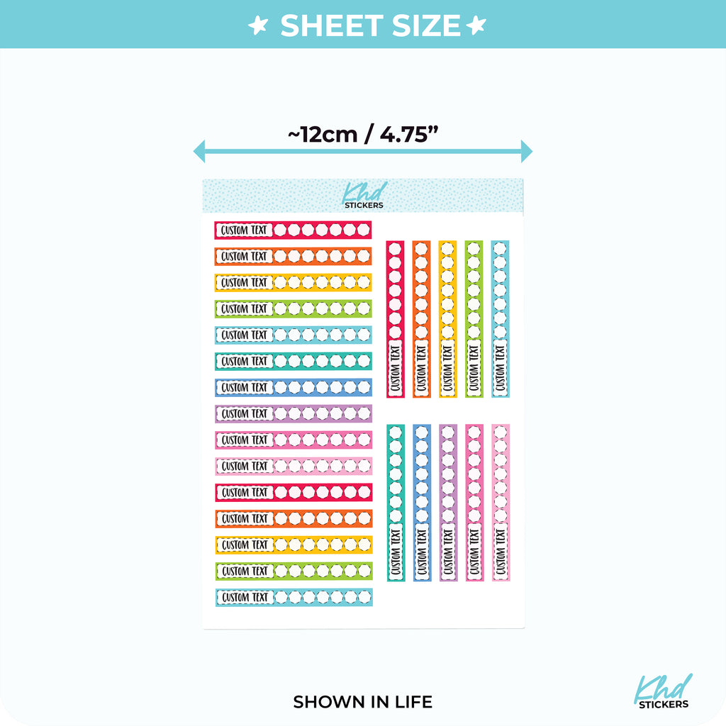 Design Your Own Custom Habit Tracker Boxes sized for Hobonichi Weeks Vinyl - Removable