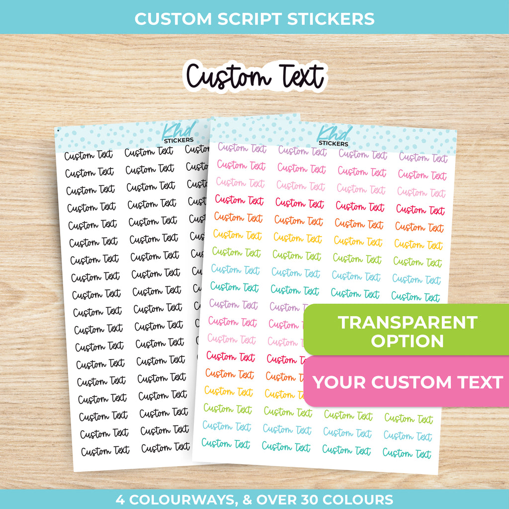 Design Your Own Script Planner Stickers White Removable