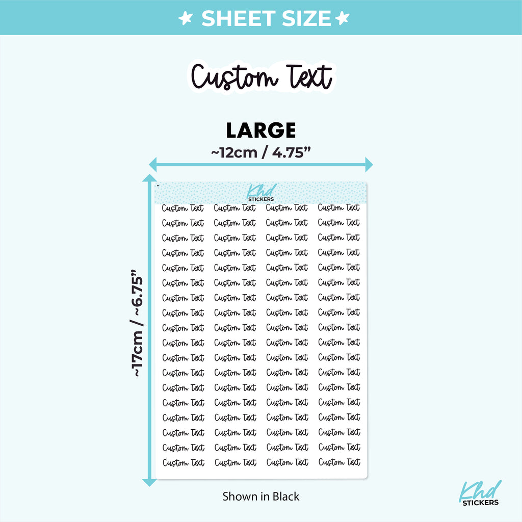 Design Your Own Script Planner Stickers White Removable