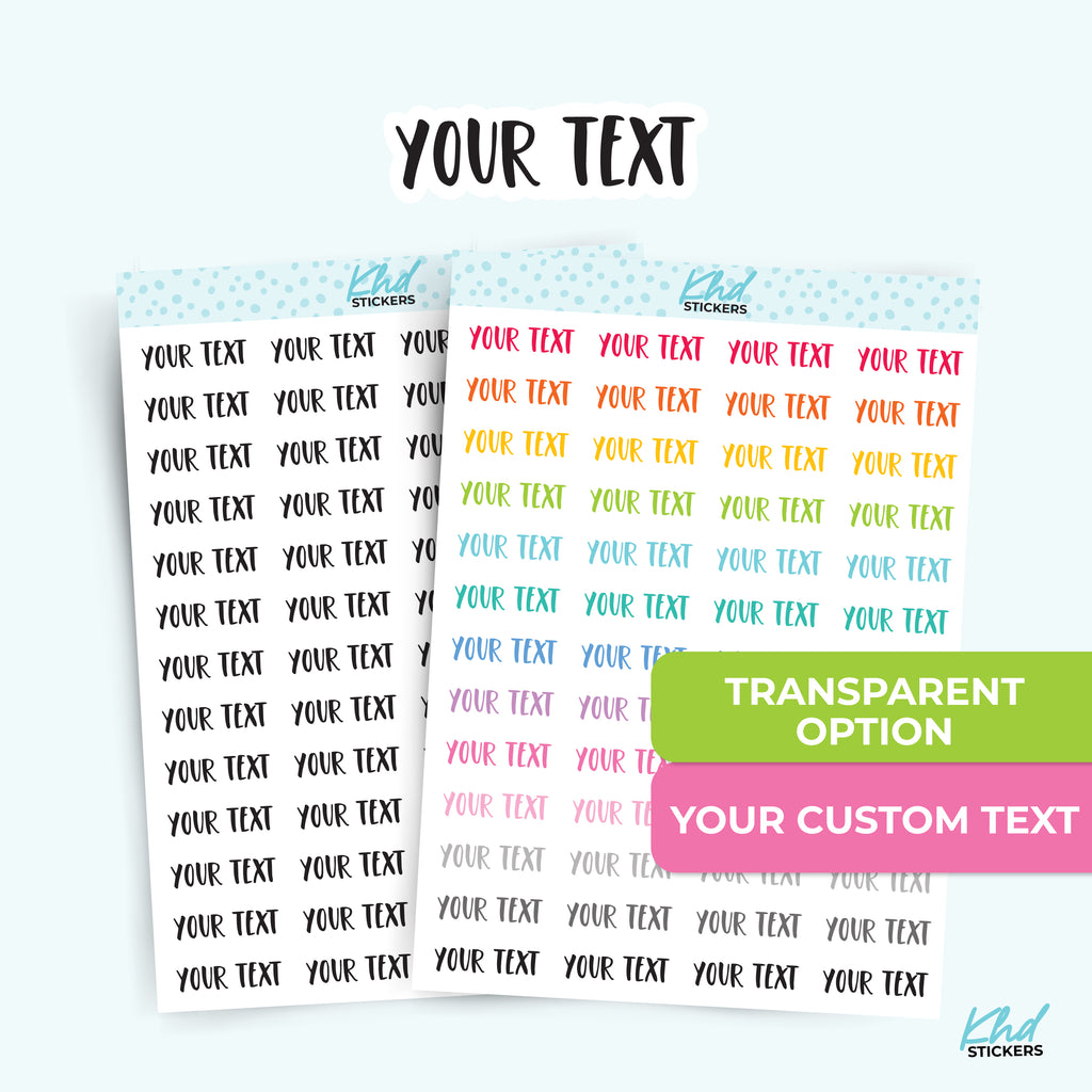 Design Your Own Word Stickers - Font A, LARGE White Removable