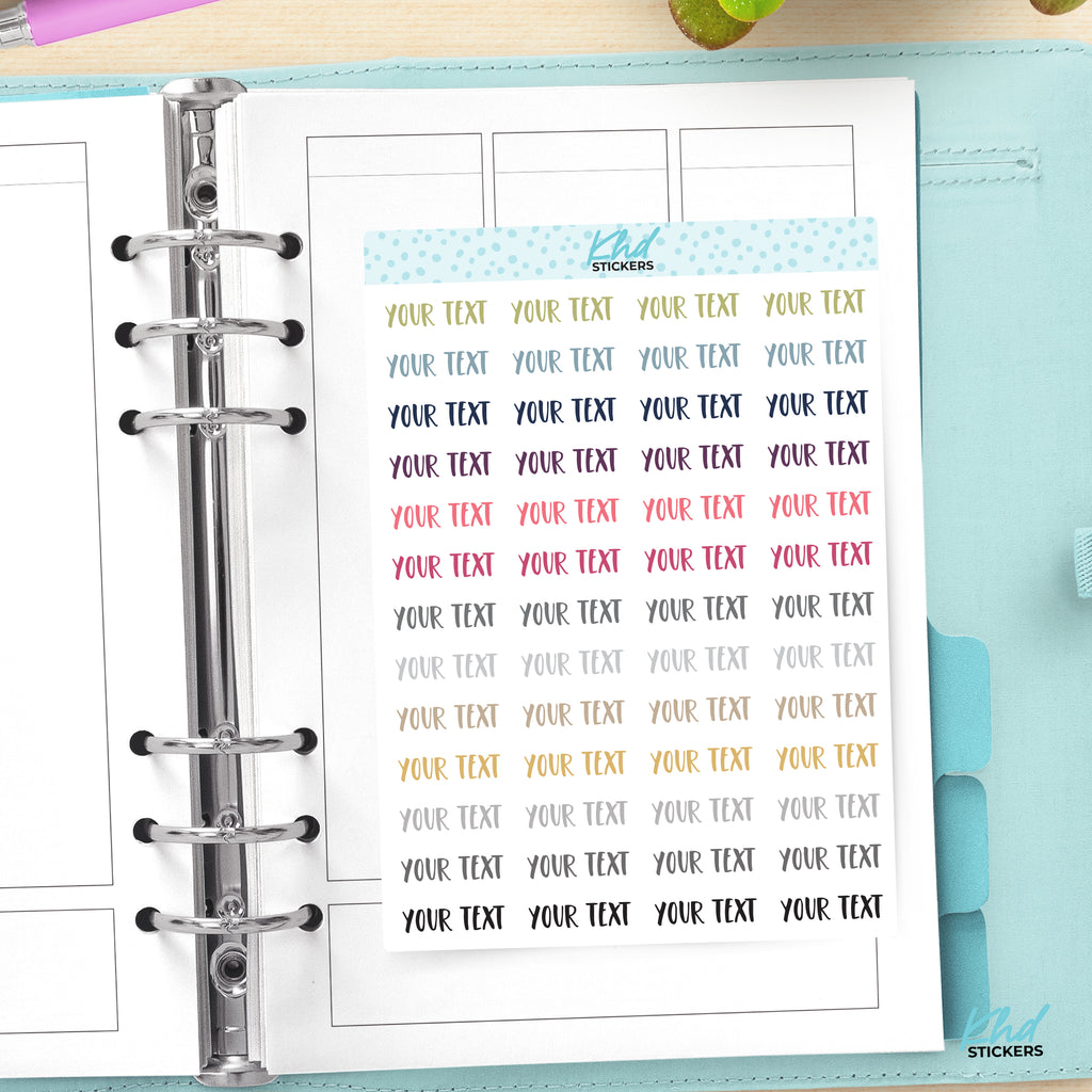 Design Your Own Word Stickers - Font A, LARGE White Removable