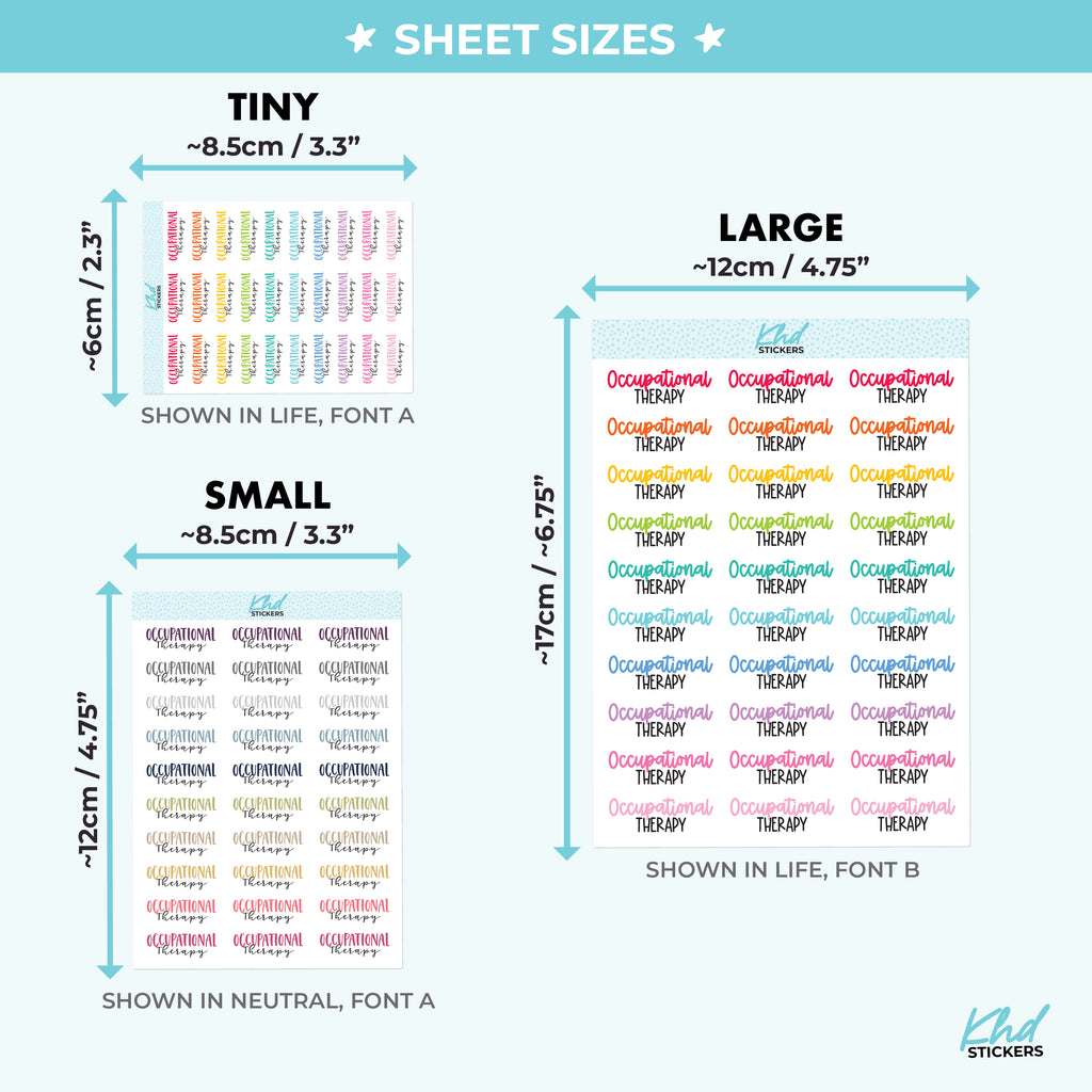 Occupational Therapy Script Planner Stickers Small