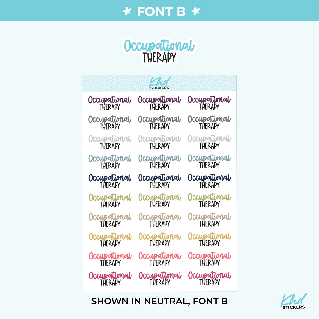 Occupational Therapy Script Planner Stickers Small