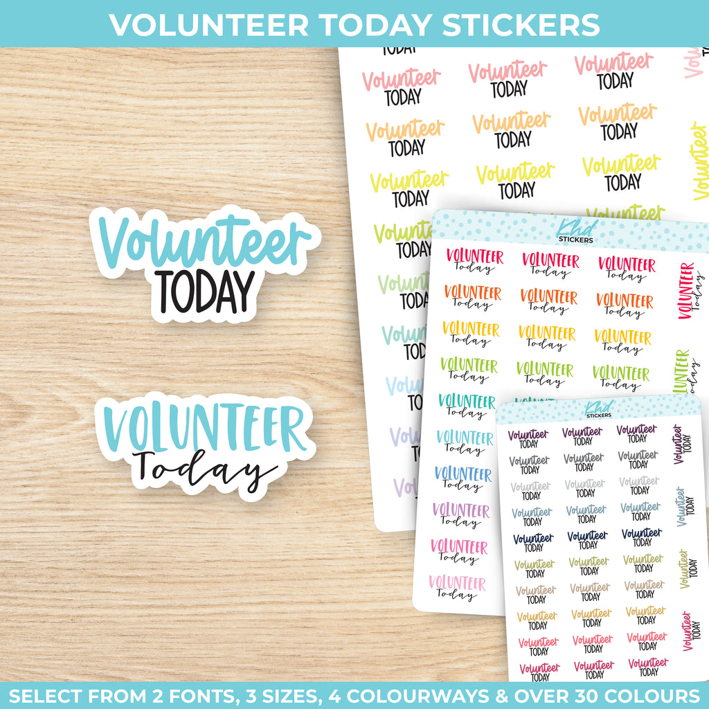 Volunteer Today Planner Stickers Small