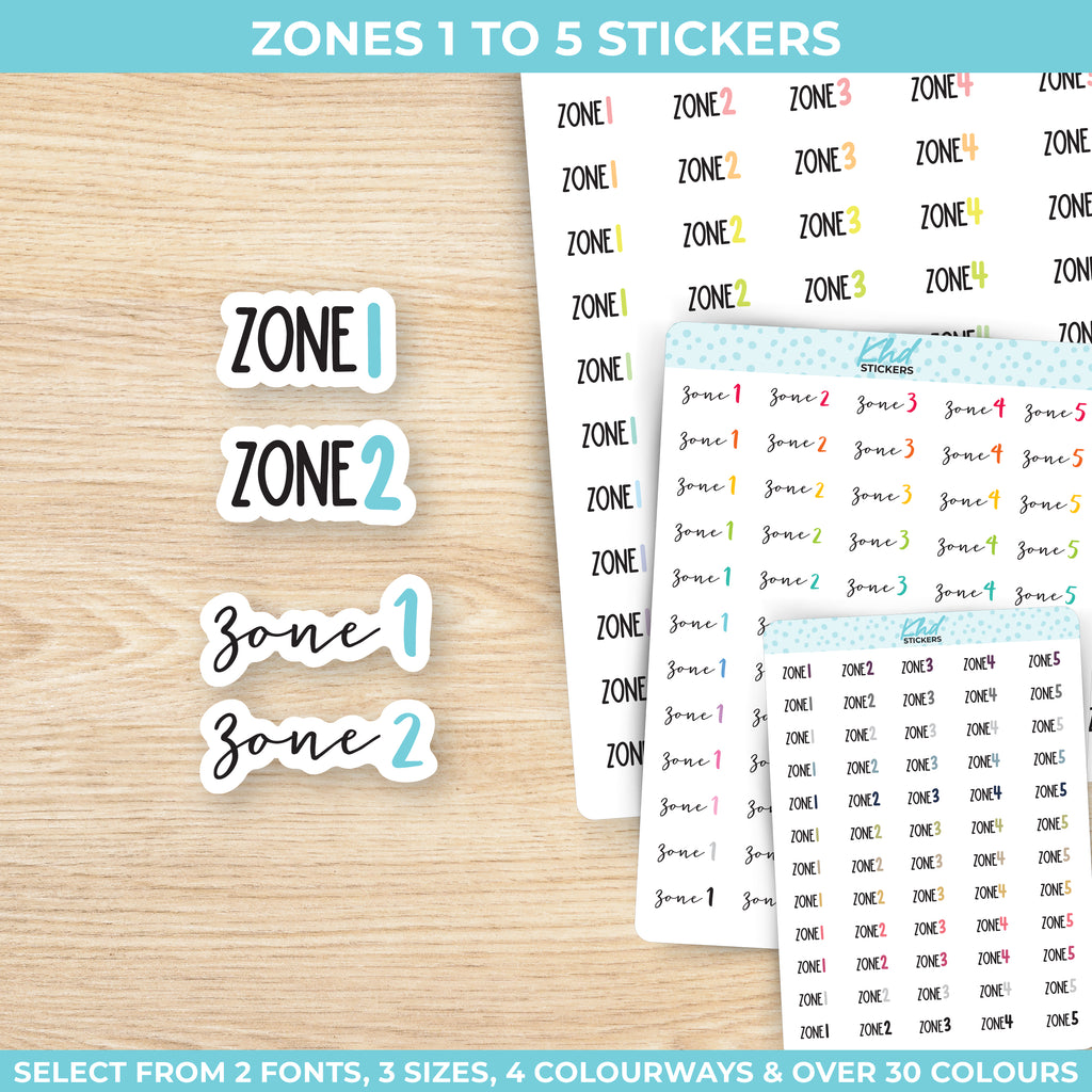 Zone Cleaning Stickers Small