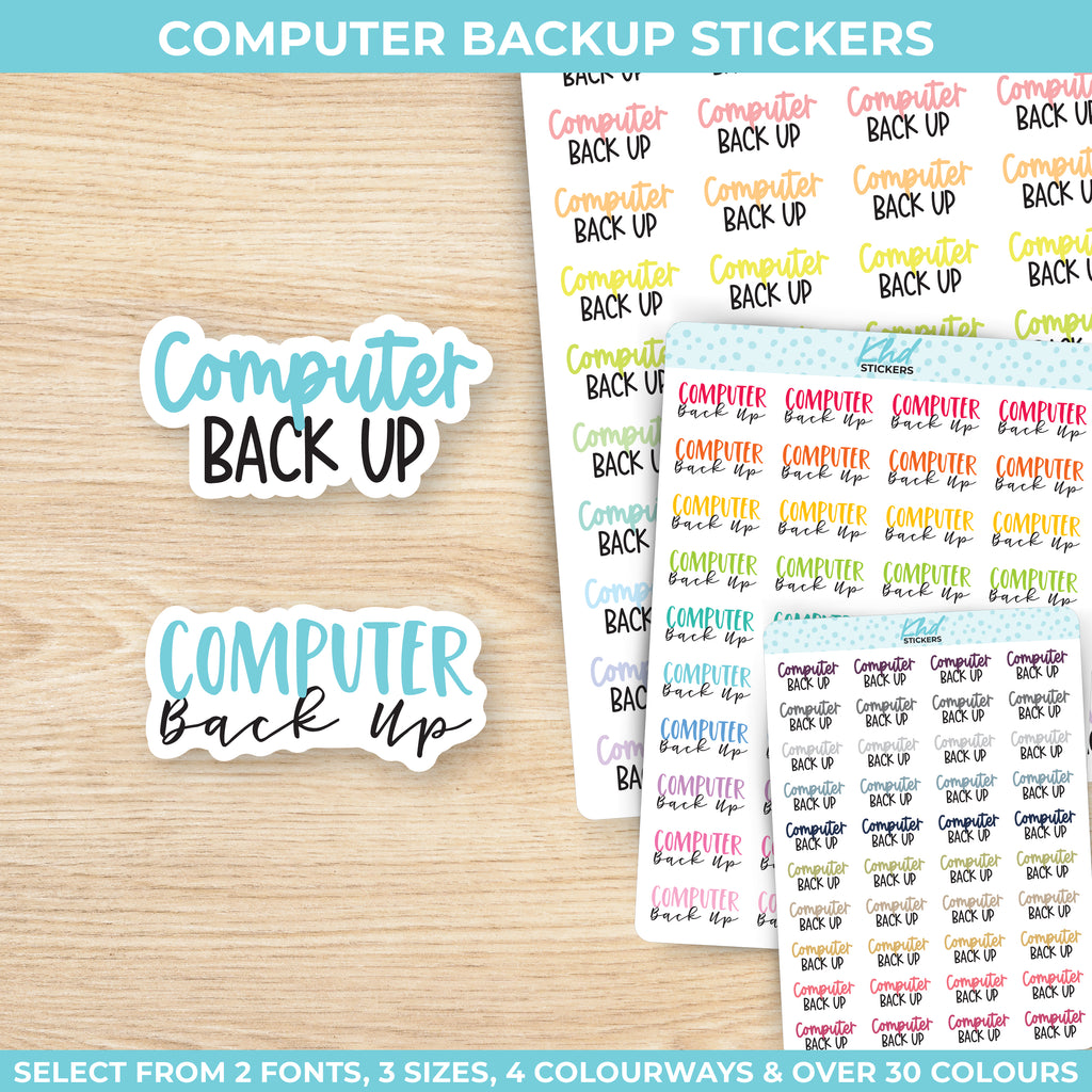 Computer Backup Script Planner Stickers Small