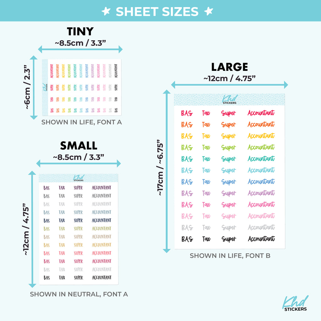 BAS Tax Accounting Stickers Small