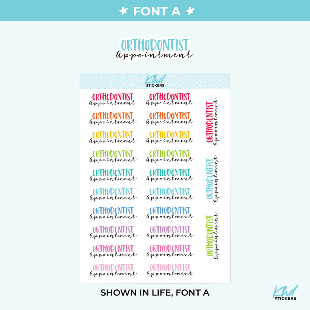 Orthodontist Appointment Stickers Small