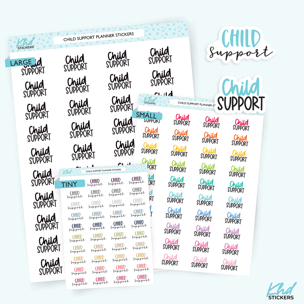 Child Support Stickers Small