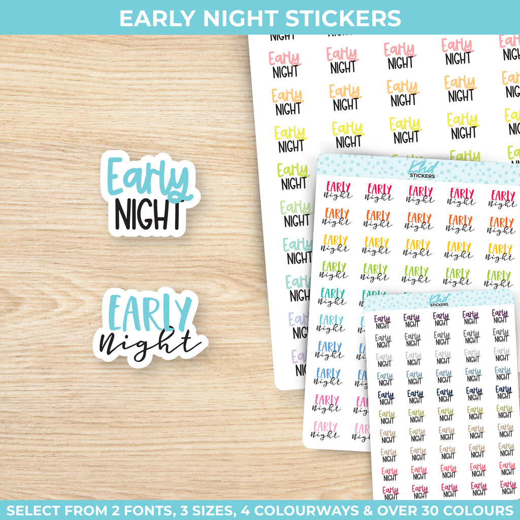 Early Night Stickers Small