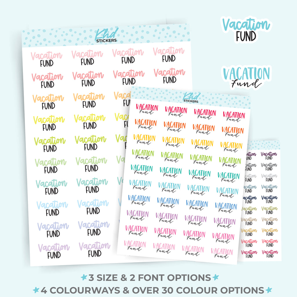 Vacation Fund Planner Stickers Small