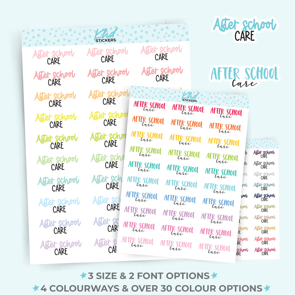 After School Care Planner Stickers Small