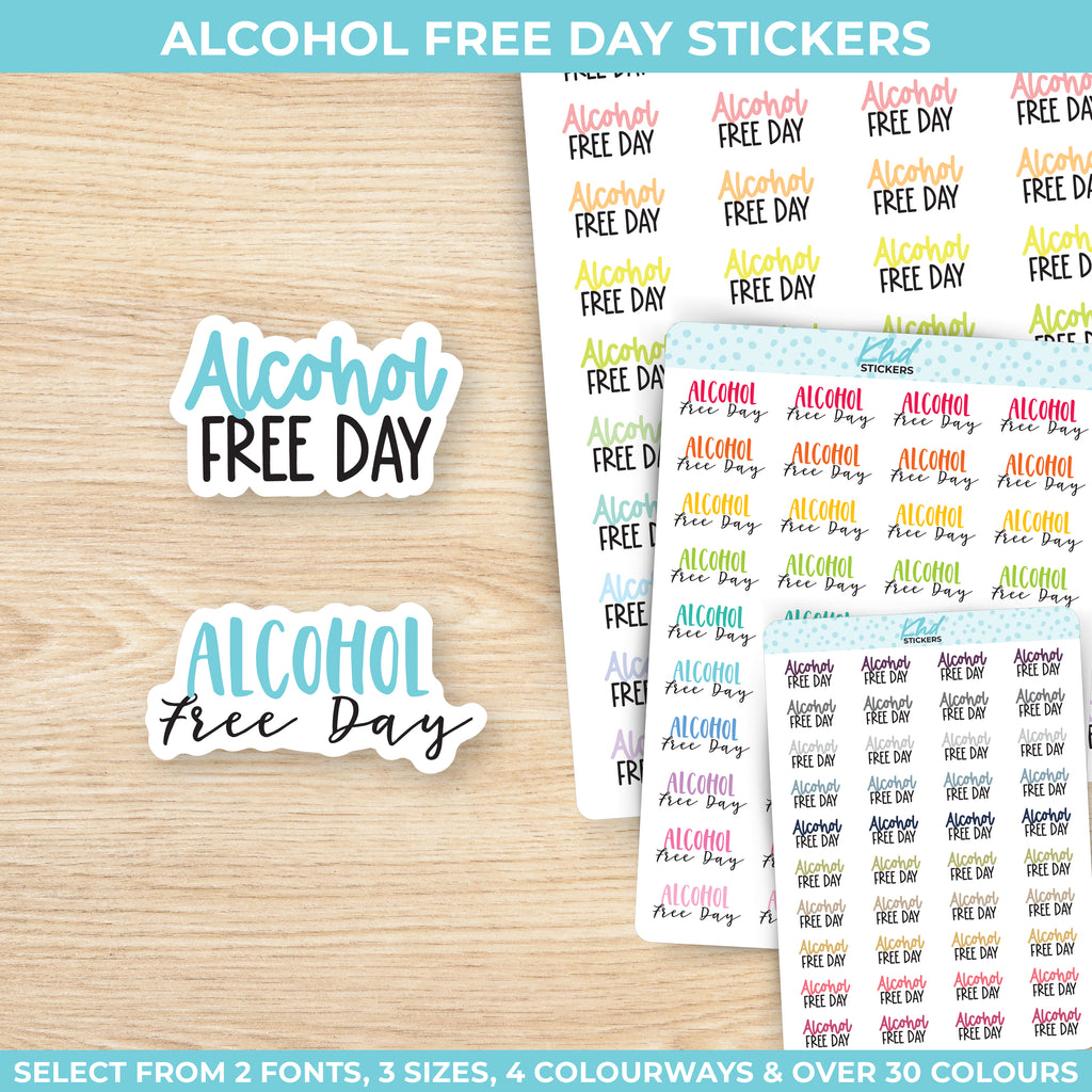 Alcohol Free Day Stickers Small